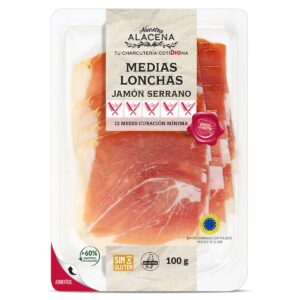 (NZ) Szynka jamón serrano w połówkach plastrów Dia Nuestra Alacena 100 g